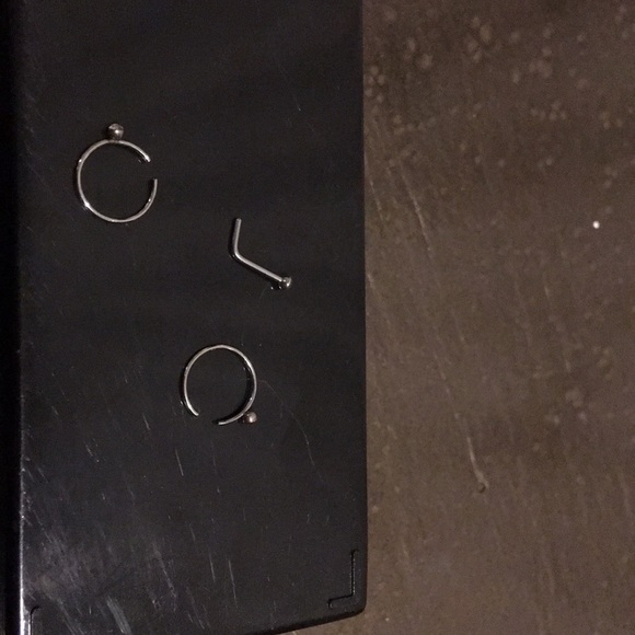 Surgical Steel Rhinestone Nose Rings - Picture 4 of 5